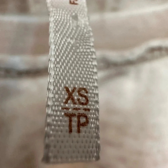 Free People distressed faded cream/tan long sleeve tee shirt - Picture 7 of 9